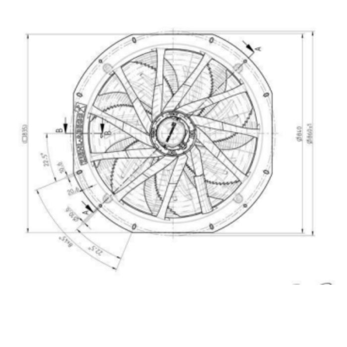 Ventilador axial 710mm de material composto - Imagem 2